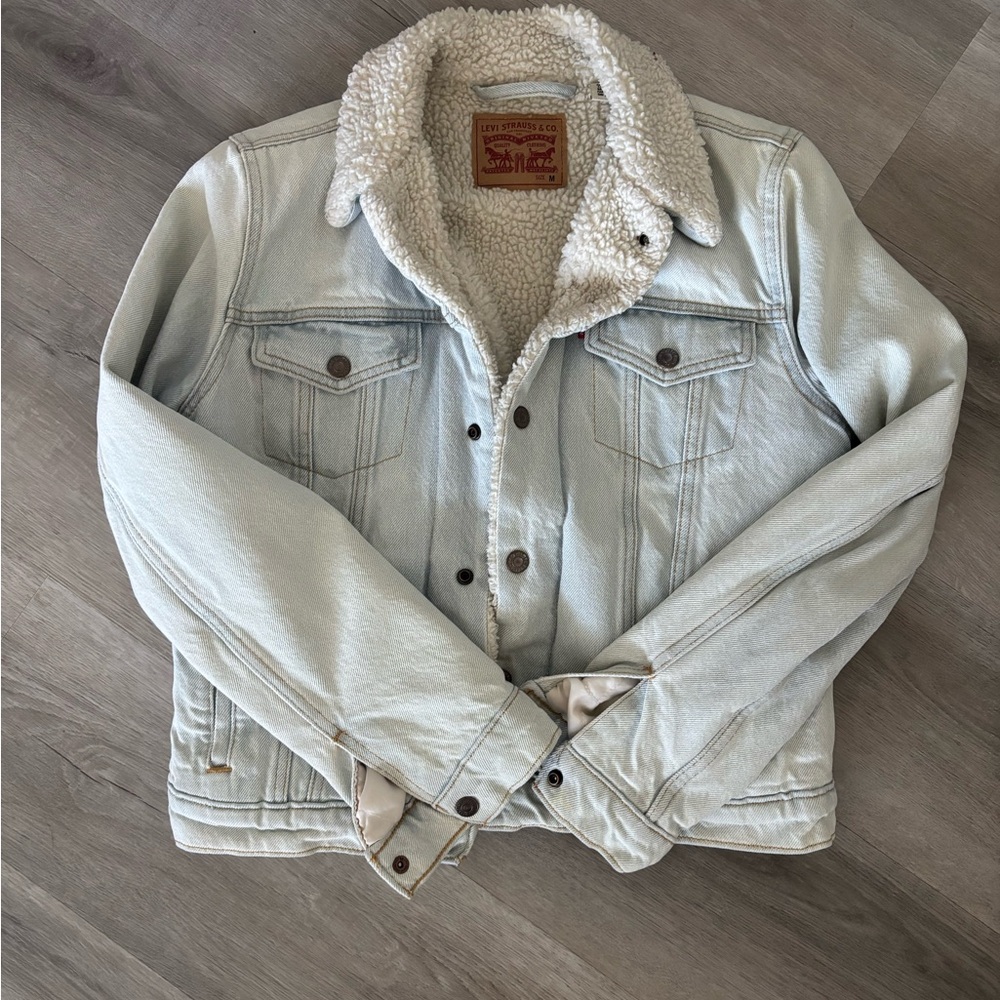 Levi's Cream Sherpa Lined Jacket